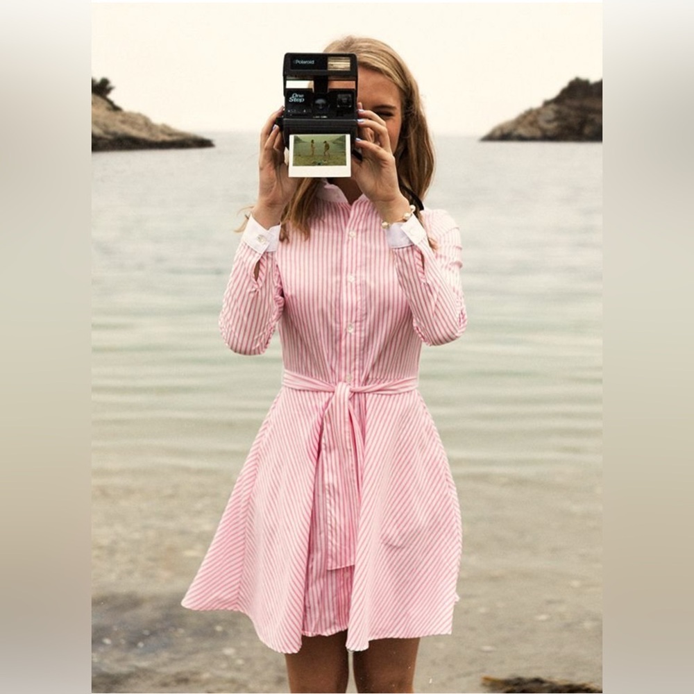 Kiel James Patrick Pink Striped Shirt Dress